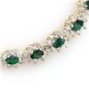 Genuine 22.0 ctw Emerald & Diamond Necklace 14K Gold