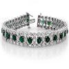 Genuine 14.5 ctw Emerald & Diamond Bracelet White Gold