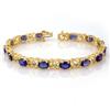 Image 1 : Genuine 12.05 ctw Tanzanite & Diamond Bracelet 10K Gold