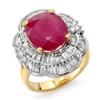 Image 1 : Genuine 5.59 ctw Ruby & Diamond Ring 14K Yellow Gold
