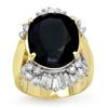 Image 1 : Genuine 16.85 ctw Sapphire & Diamond Ring Yellow Gold