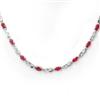 Image 1 : Genuine 9.02 ctw Ruby & Diamond Necklace White Gold