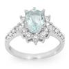 Genuine 2.20 ctw Aquamarine & Diamond Ring 14K Gold