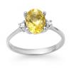 Genuine 1.58 ctw Citrine & Diamond Ring 10K White Gold