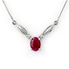 Image 1 : Genuine 1.30 ctw Ruby & Diamond Necklace White Gold