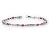 Image 1 : Genuine 2.75 ctw Ruby & Diamond Bracelet 10K White Gold