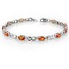 Image 1 : Genuine 3.51ctw Orange Sapphire & Diamond Bracelet Gold