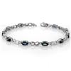 Genuine 3.51 ctw Blue Sapphire & Diamond Bracelet Gold
