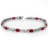 Image 1 : Genuine 3.51 ctw Ruby & Diamond Bracelet White Gold