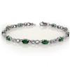 Image 1 : Genuine 3.01 ctw Emerald & Diamond Bracelet White Gold