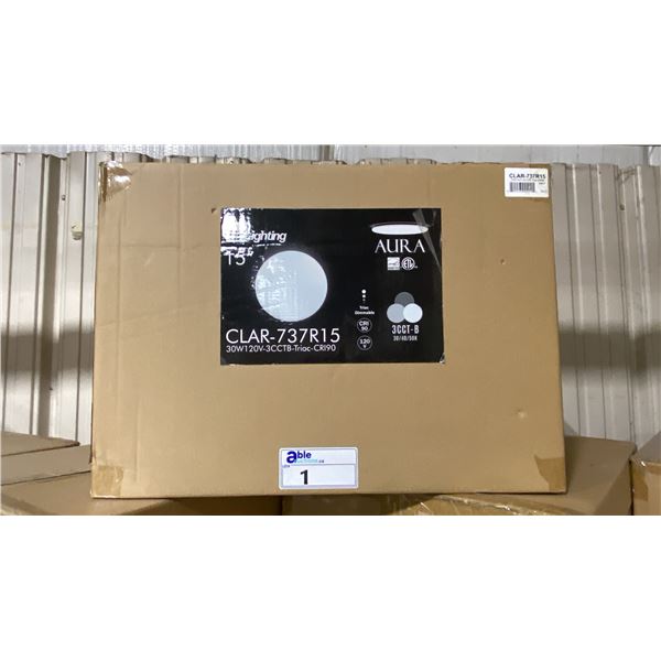 CASE OF 10 EE LIGHTING AURA CLAR-737R15 WHITE 30W 15" CEILING LIGHTS