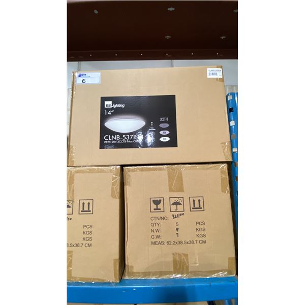 2 CASES OF 5 EE LIGHTING AURA CLNB-537R14 26W 14" CEILING LIGHTS
