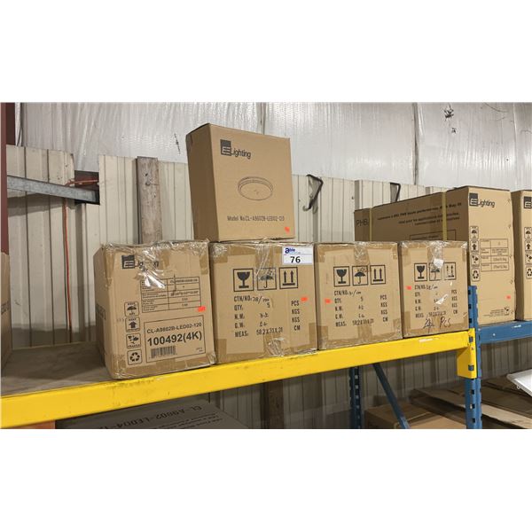 3 CASES OF 5 & 1 CASE OF 4 EE LIGHTING CL-89802B-LED02-120 FLUSH MOUNT CEILING FIXTURES