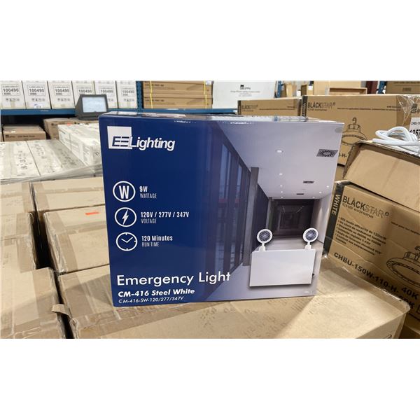 1 CASE OF EE LIGHTING CM-416-SW-120/277/347V STEEL WHITE EMERGENCY LIGHTS (CM-416) * 4 PER CASE *