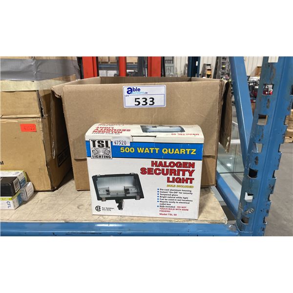 BOX OF TSL 500W HALOGEN SECURITY LIGHTS