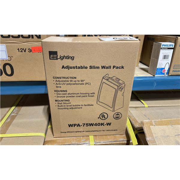 12 CASES OF 4 WPA-75W40K-W ADJUSTABLE SLIM WALL PACK LIGHTS