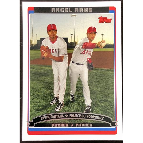 2006 TOPPS ERVIN SANTANA / FRANCISCO RODRIGUEZ ROOKIE CARD