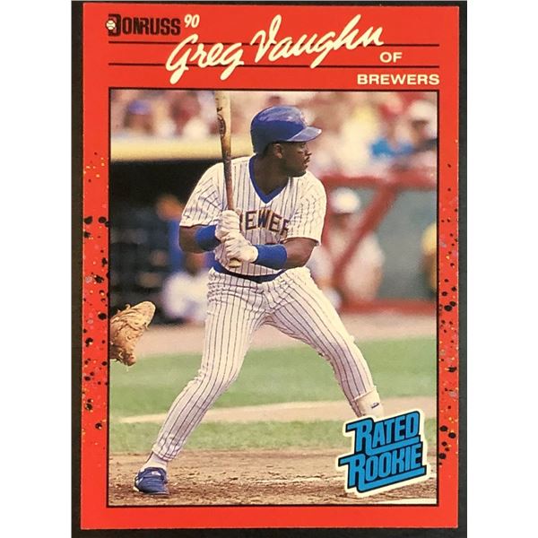 1990 DONRUSS GREG VAUGHN ROOKIE CARD