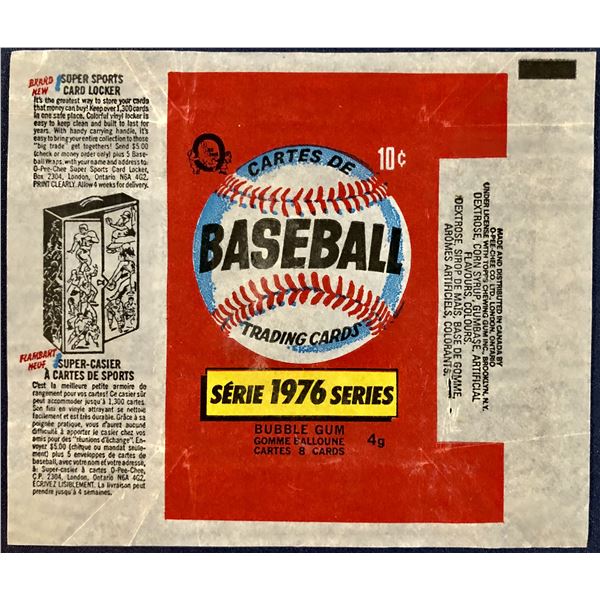 1976 O-PEE-CHEE BASEBALL WRAPPER