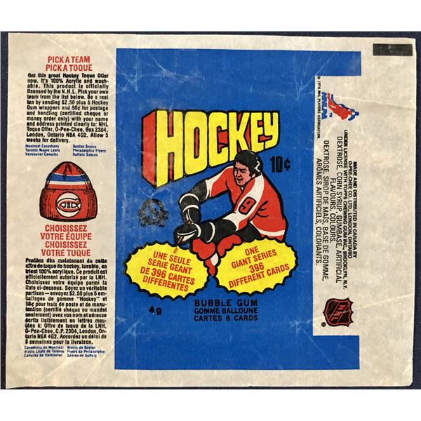 1976-77 O-PEE-CHEE HOCKEY WRAPPER