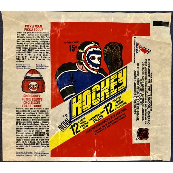 1977-78 O-PEE-CHEE HOCKEY WRAPPER