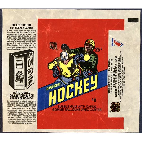 1981-82 O-PEE-CHEE HOCKEY WRAPPER