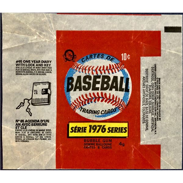 1976 O-PEE-CHEE BASEBALL WRAPPER