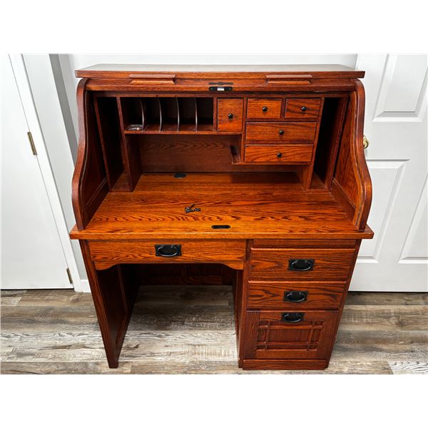 Vintage Roll Top Desk with Secret Drawer
