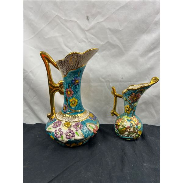 Vintage H.Bequet Floral Pitchers