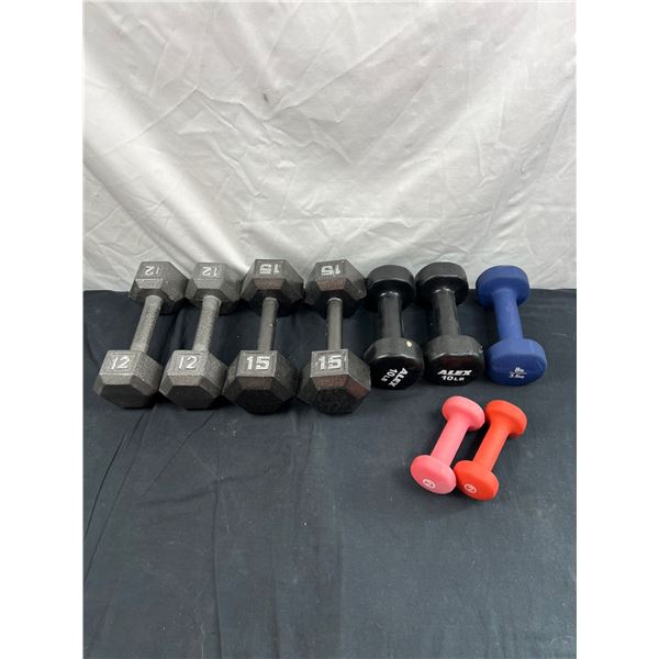 Assortment of Dumbbells