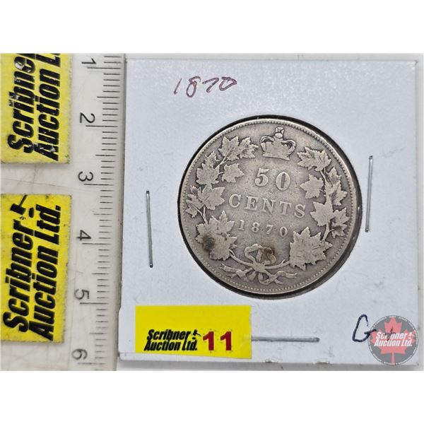 Canada Fifty Cent 1870 (SEE PICTURES!)  (Listing & Descriptions are a GUIDE ONLY and are subject to 