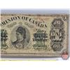 Image 3 : Dominion of Canada $1 Bill 1878 : "A" Series : Lettered Border : Harington #645837 (See Pictures for