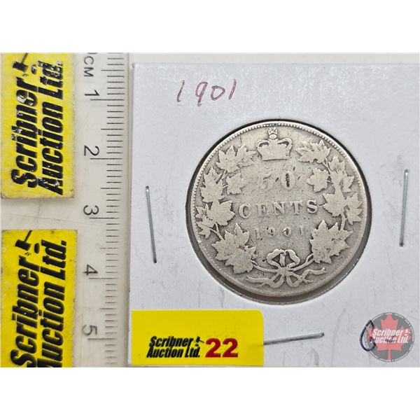 Canada Fifty Cent 1901 (SEE PICTURES!)  (Listing & Descriptions are a GUIDE ONLY and are subject to 