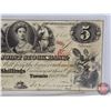 Image 3 : The Farmers Joint Stock Bank 1849 $5 Bill / Twenty Five Shillings #5621 (See Pictures for Varieties,