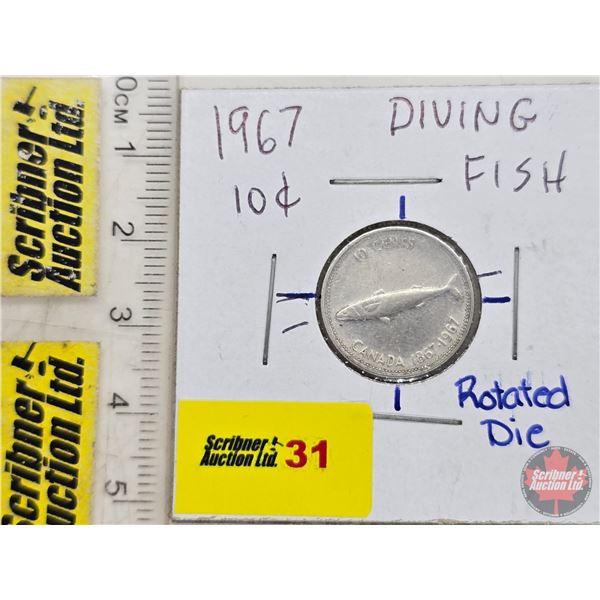 Canada 1967 Centennial Ten Cent : Rotated Die (SEE PICTURES!)  (Listing & Descriptions are a GUIDE O