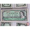 Image 3 : Canada $1 Bills 1954 (7) : - Beattie/Rasminsky #FZ2526452 - Beattie/Rasminsky #DY5456907 - Lawson/Bo