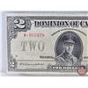 Image 2 : Dominion of Canada $2 Bill 1923 : "W-X" Series : Group 4 : Black Seal : Campbell/Clark #W-967079 (PM