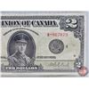 Image 3 : Dominion of Canada $2 Bill 1923 : "W-X" Series : Group 4 : Black Seal : Campbell/Clark #W-967079 (PM
