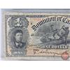 Image 2 : Dominion of Canada $1 Bill 1898 : Outward One's : Boville : #139824 (PMG Certified : Fine 12) (See P