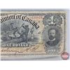 Image 3 : Dominion of Canada $1 Bill 1898 : Outward One's : Boville : #139824 (PMG Certified : Fine 12) (See P