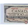 Image 3 : Canada $100 Bill 1954 "Devil's Face" : Coyne/Towers #AJ0660745 (BCS Certified : Very Fine 20) (See P