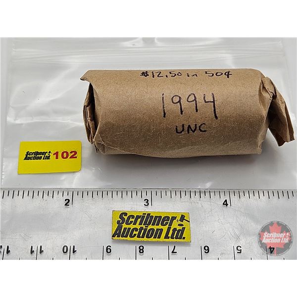Canada Fifty Cent Roll (1) : 1994 UNC (25 Coins)