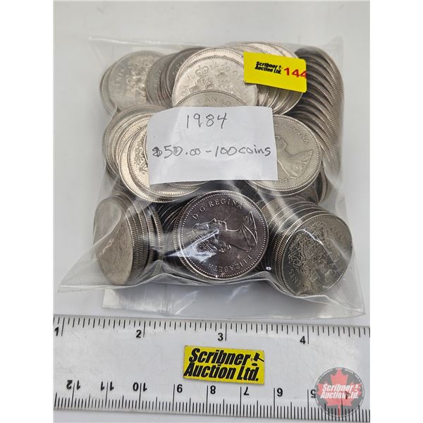 Canada Fifty Cent 1984 (100 Coins) (Pouch)