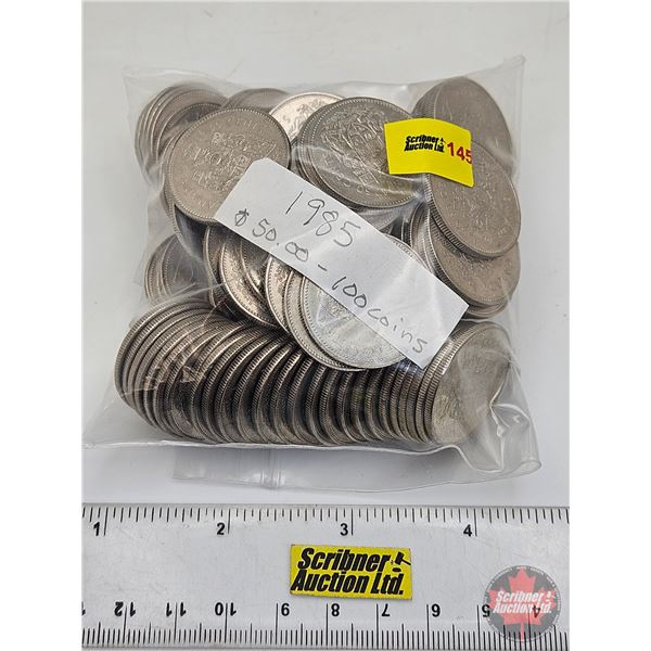 Canada Fifty Cent 1985 (100 Coins) (Pouch)