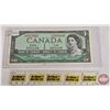 Image 11 : Canada $1 Bills 1954 (5 Sequential) : Beattie/Rasminsky #LZ2453478-79-80-81-82