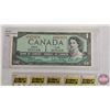 Image 3 : Canada $1 Bills 1954 (5 Sequential) : Beattie/Rasminsky #LZ2453478-79-80-81-82