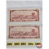 Image 3 : Canada $2 Bills 1954 (2): - Lawson/Bouey #VG7290436 - Lawson/Bouey #VG7243765