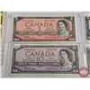 Image 3 : Canada Bills 1954 (5) : - $20 Bill : Beattie/Rasminsky #DW4255310 - $10 Bill : Beattie/Rasminsky #PV