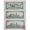 Image 3 : Canada $1 Bills (3): - 1954 Beattie/Rasminsky #RY6977963 - 1967 Beattie/Rasminsky #GP2743022 - 1967 