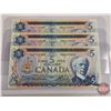 Image 2 : Canada $5 Bills 1972 (3 Sequential) : Lawson/Bouey #SW5173443-444-445